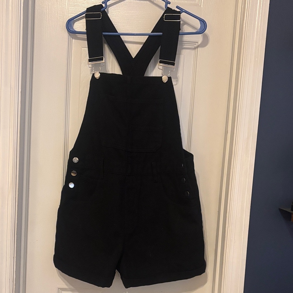 Black Denim Overalls